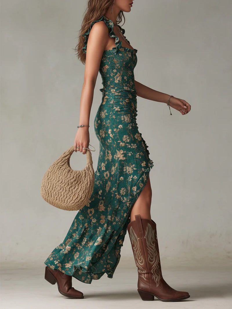 Zaria | Vestido largo con estampado bohemio