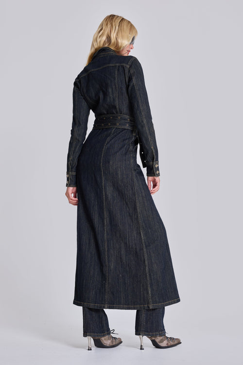 Abrigo Trinity entallado denim