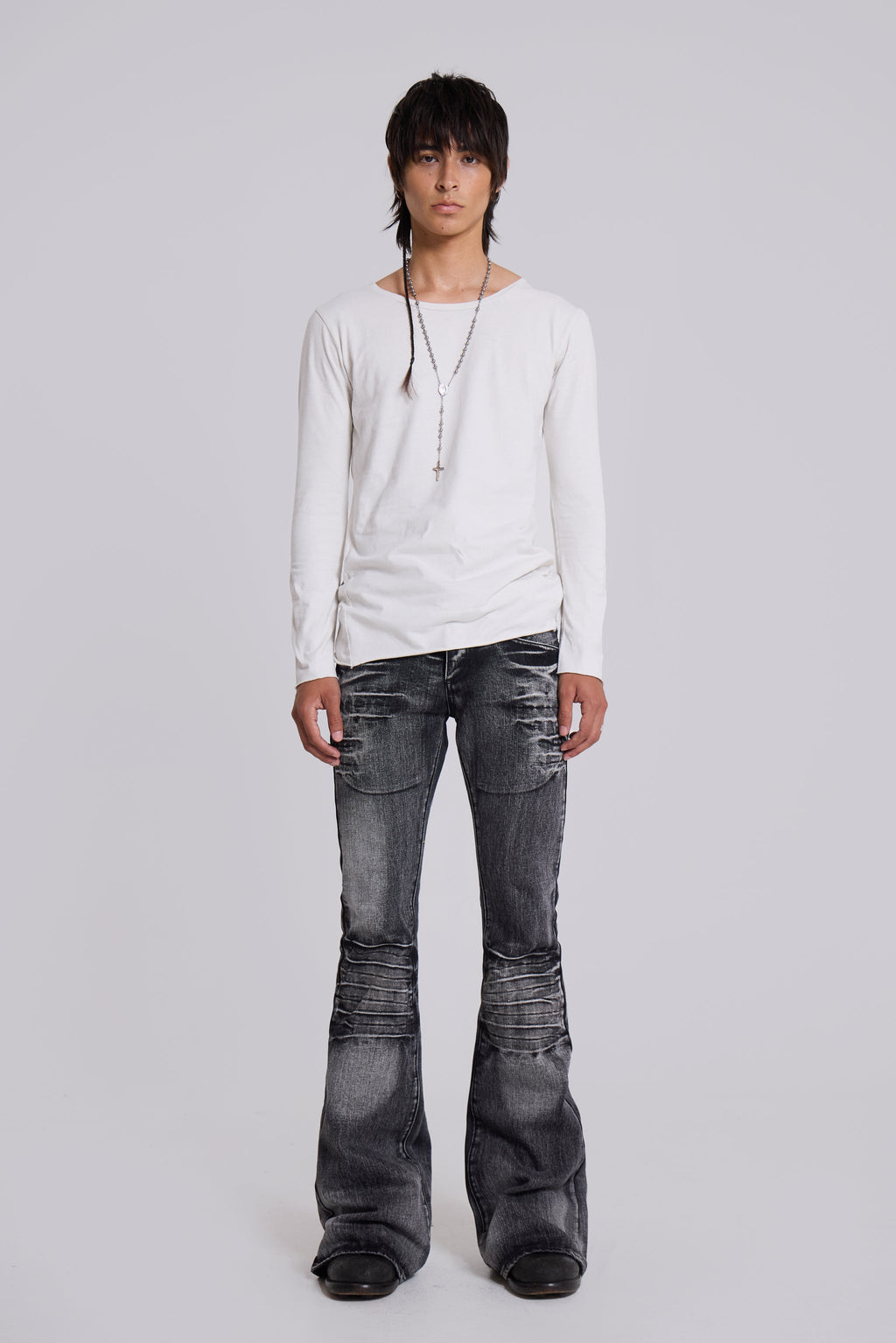 Washed Black Drift Bootcut Jeans