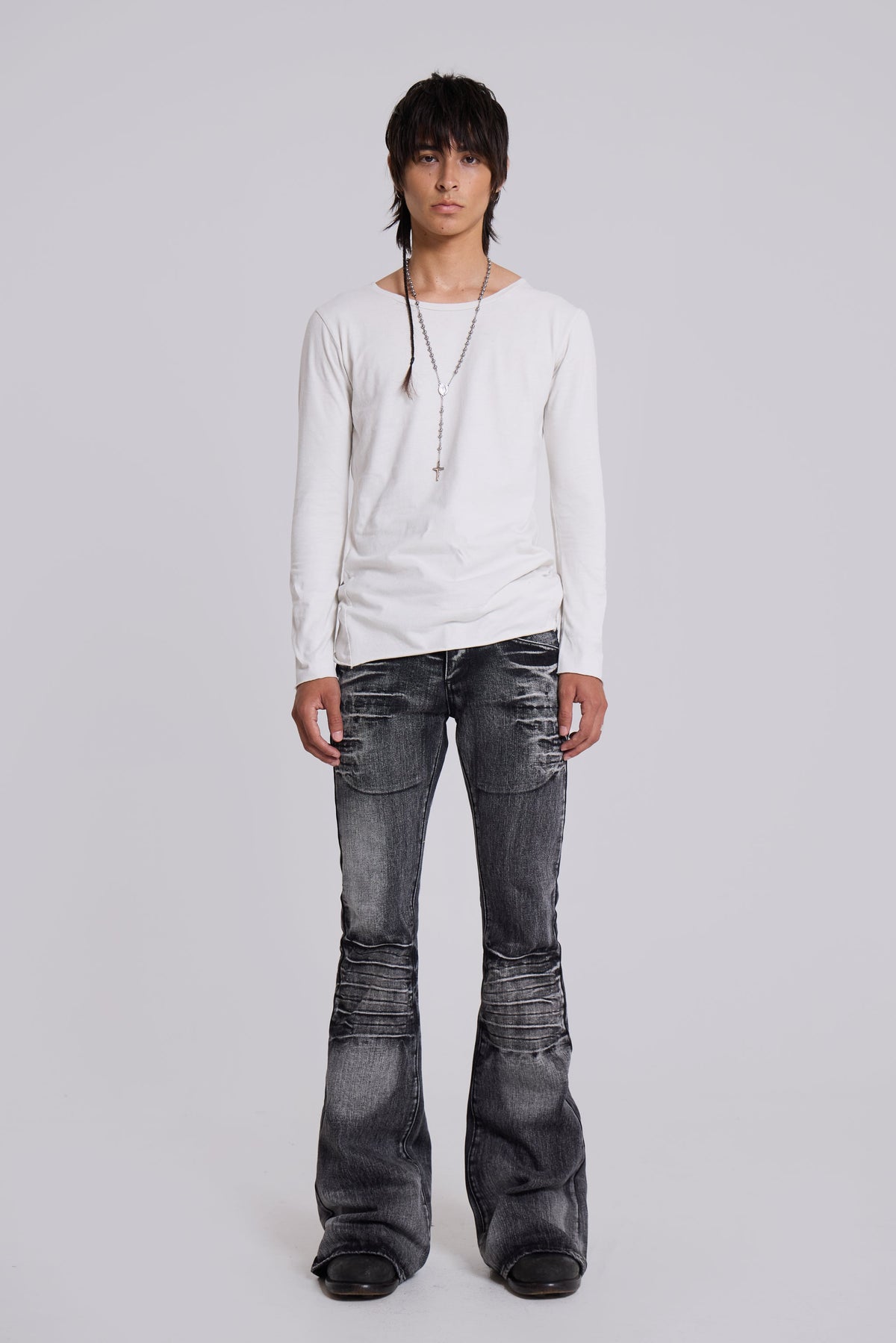 Washed Black Drift Bootcut Jeans