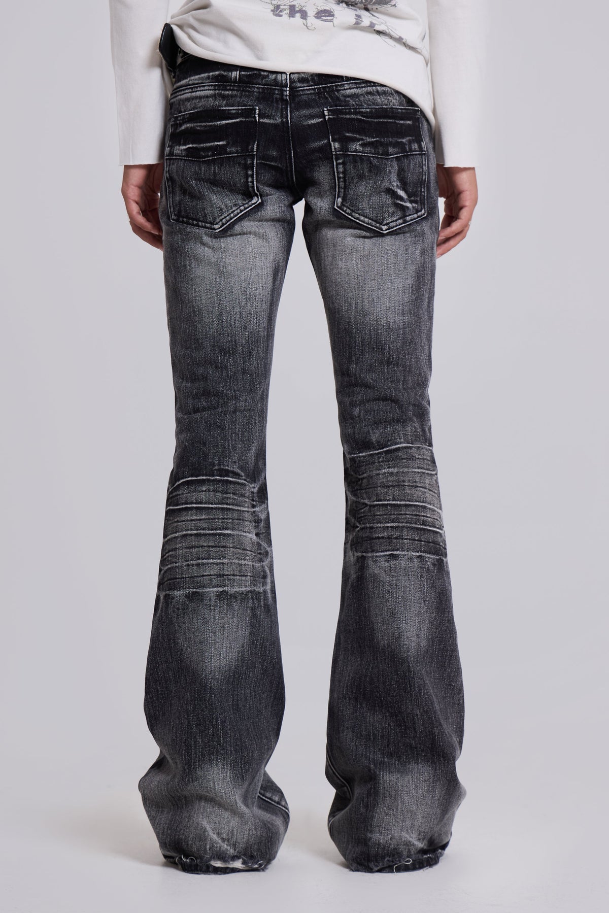 Washed Black Drift Bootcut Jeans