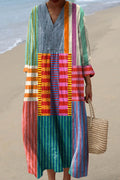 Ava | Vestido con bloques de color y escote en V