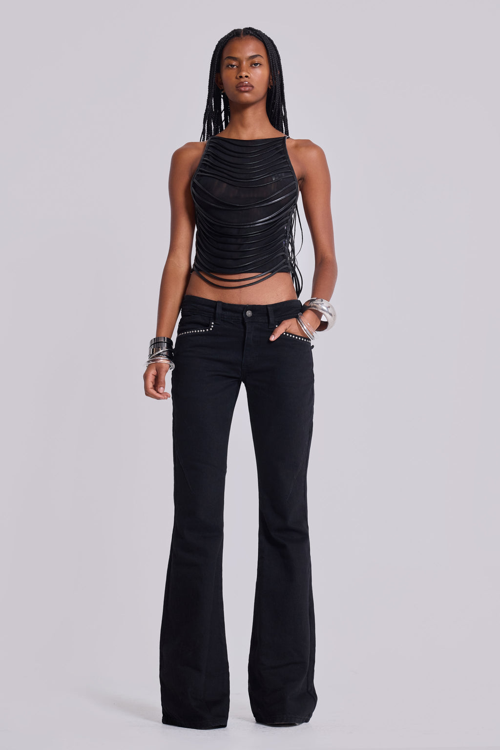 Vaqueros bootcut Jet Drift con tachuelas negros