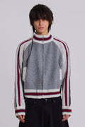 Grey Team 85 Knitted Bomber Jacket