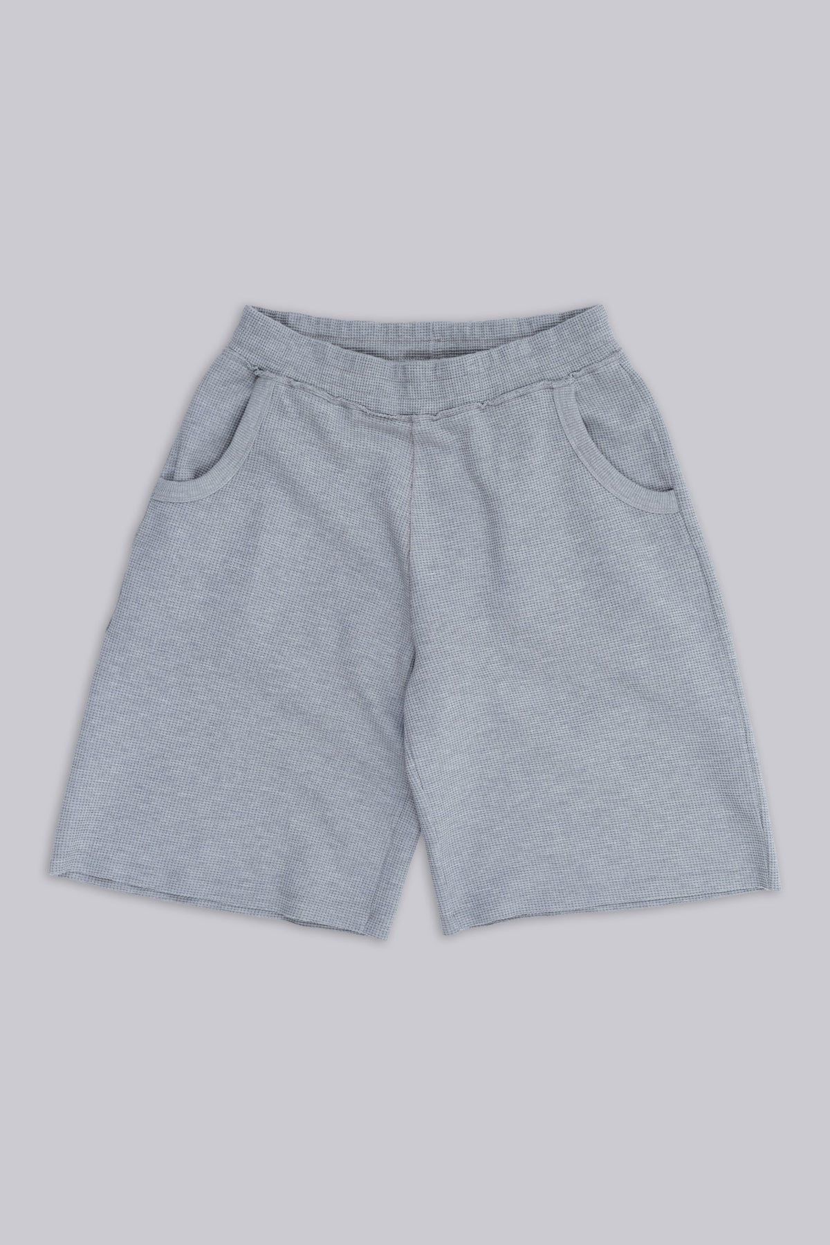 Shorts de chándal Monster de punto gofre gris jaspeado