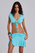 Vestido corto Oceya con aberturas