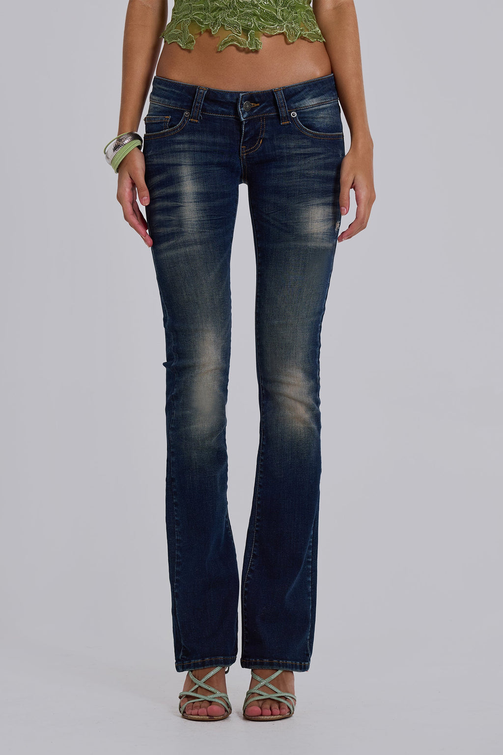 Kelsey Low Rise Slim Fit  Bootcut Jeans in Dark Wash