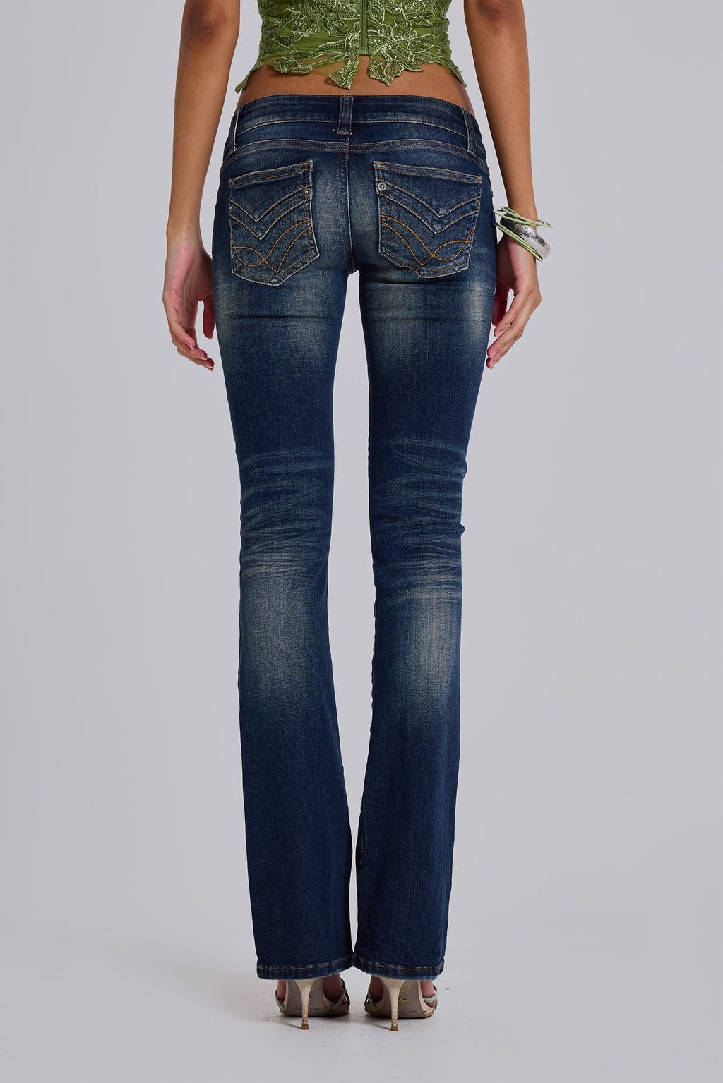Kelsey Low Rise Slim Fit  Bootcut Jeans in Dark Wash