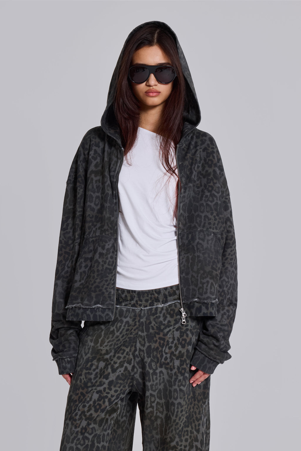 Charcoal Leopard Monster Hoodie