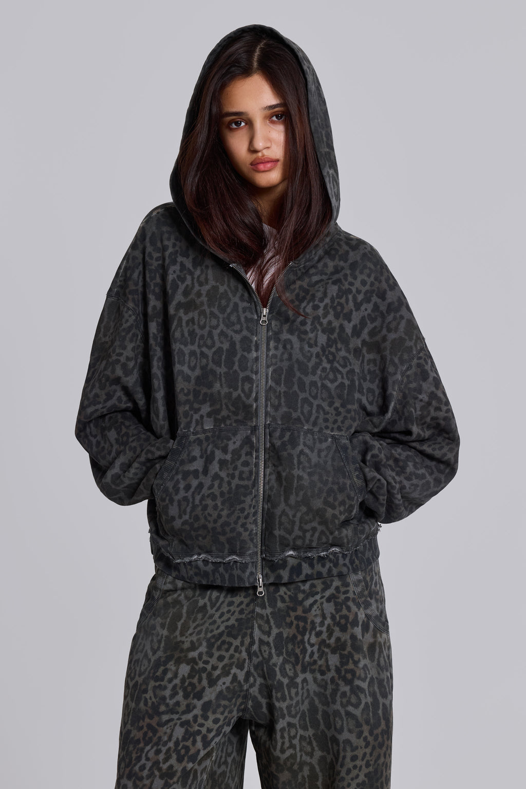Charcoal Leopard Monster Hoodie