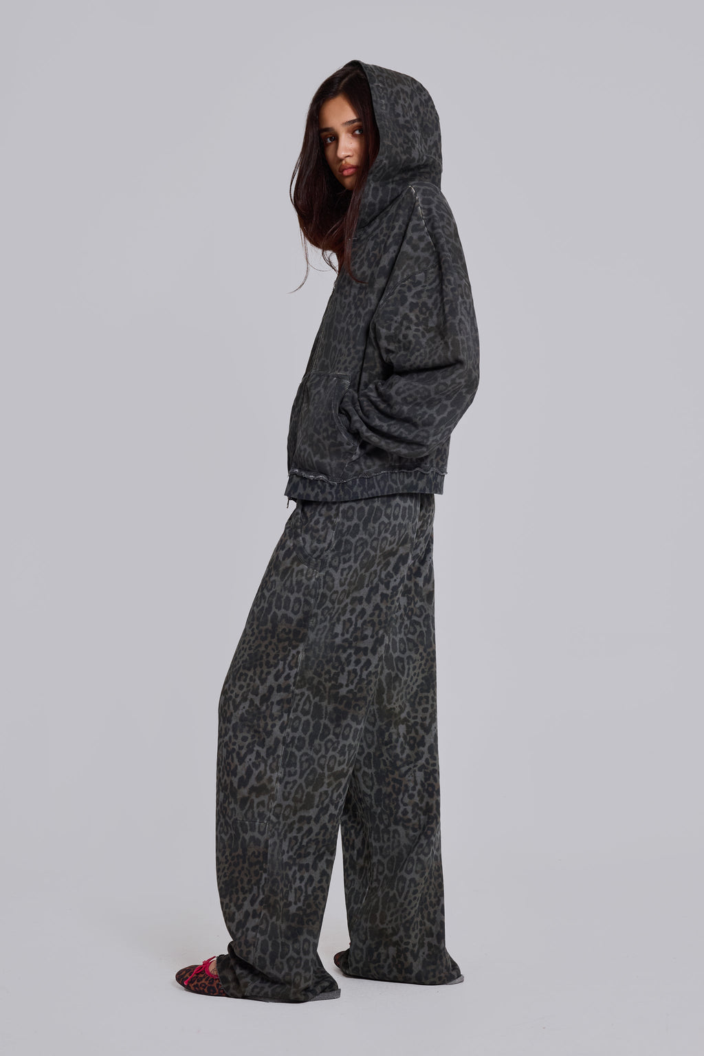 Charcoal Leopard Monster Hoodie