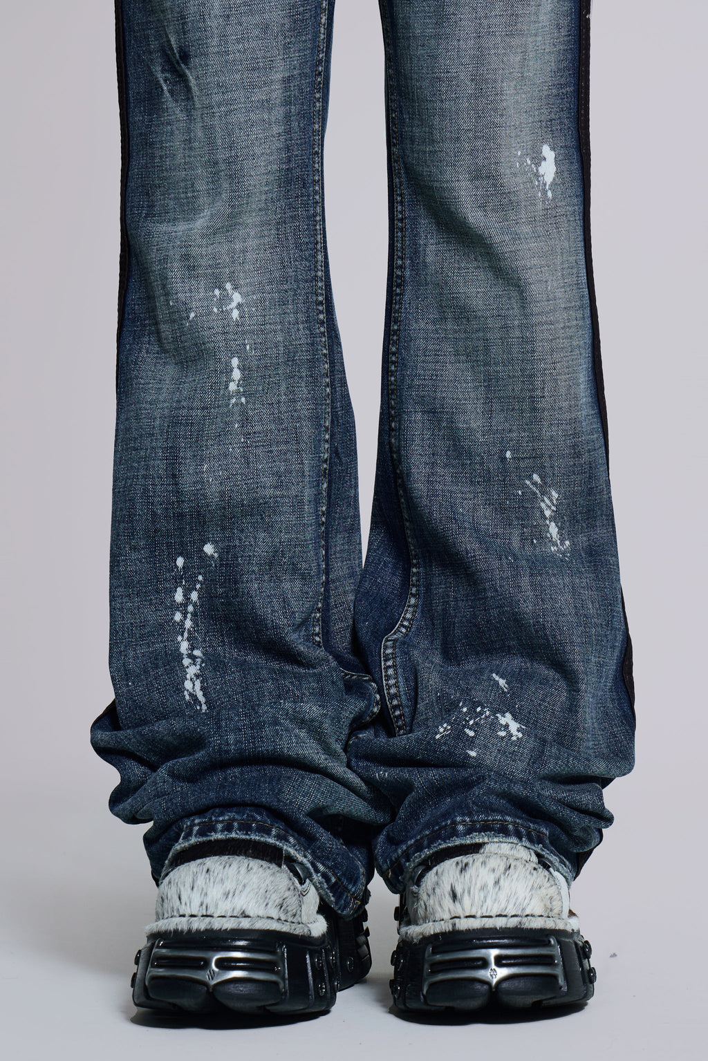 Vintage Blue Feather Drift Bootcut Jeans