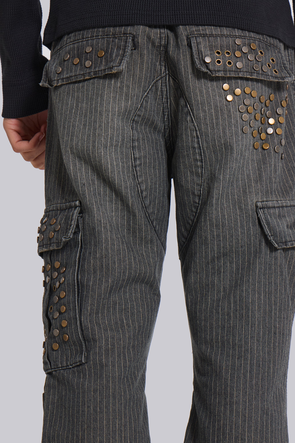 Pantalón cargo Kita bootcut de raya diplomática