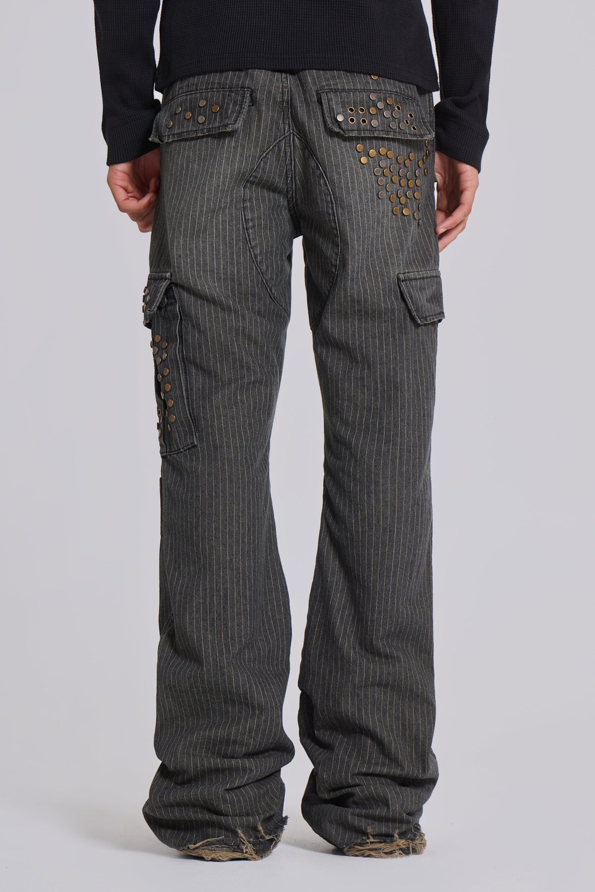 Pantalón cargo Kita bootcut de raya diplomática