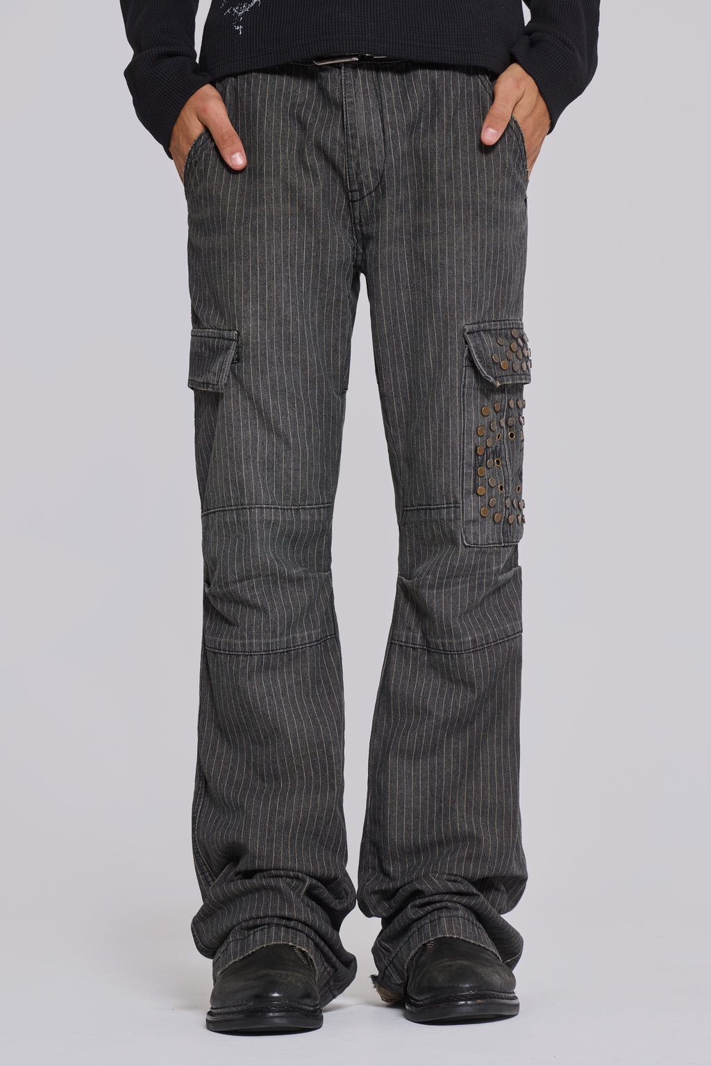 Pantalón cargo Kita bootcut de raya diplomática