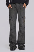 Pantalón cargo Kita bootcut de raya diplomática