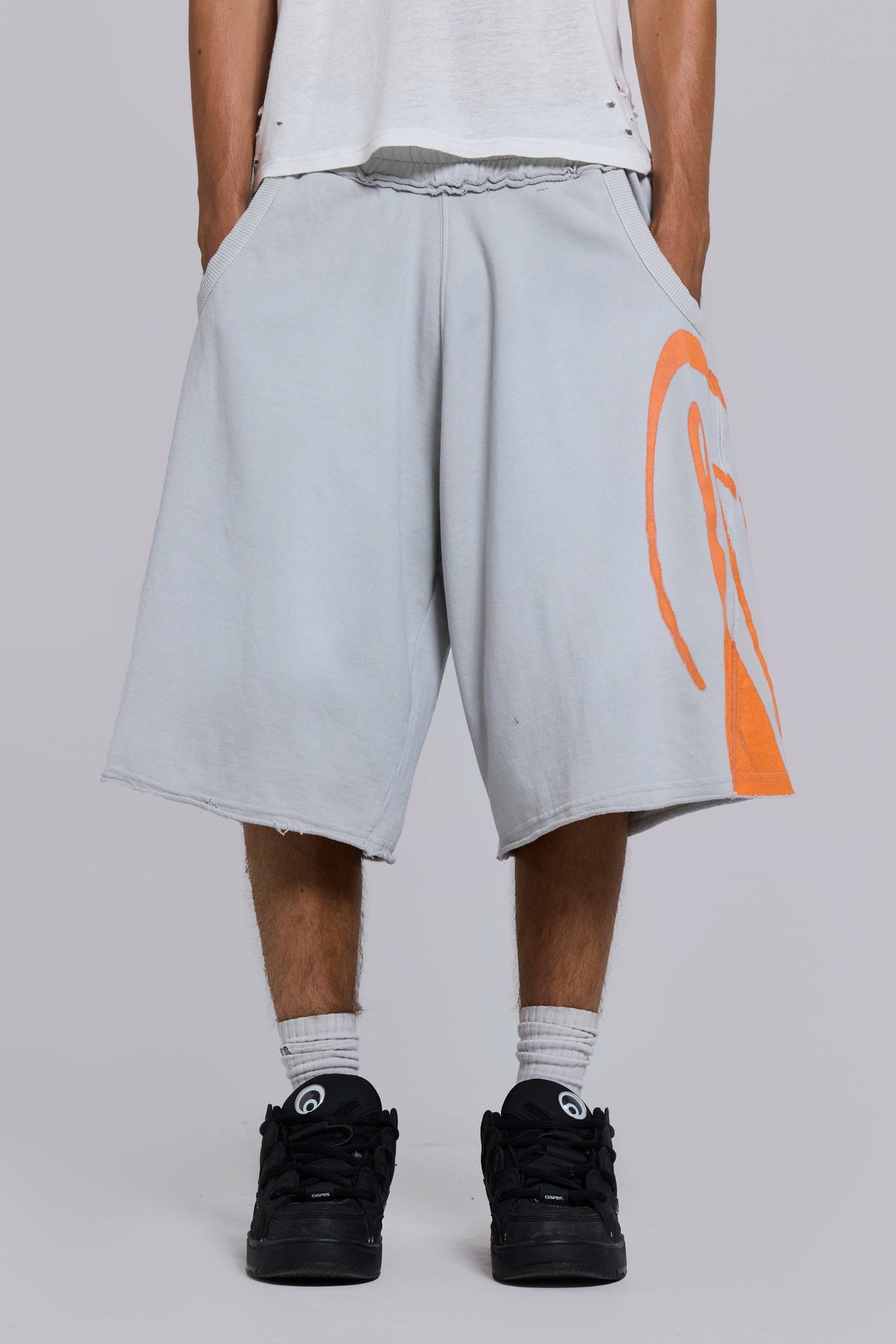 Shorts de chándal Divine Monster aerógrafos grises