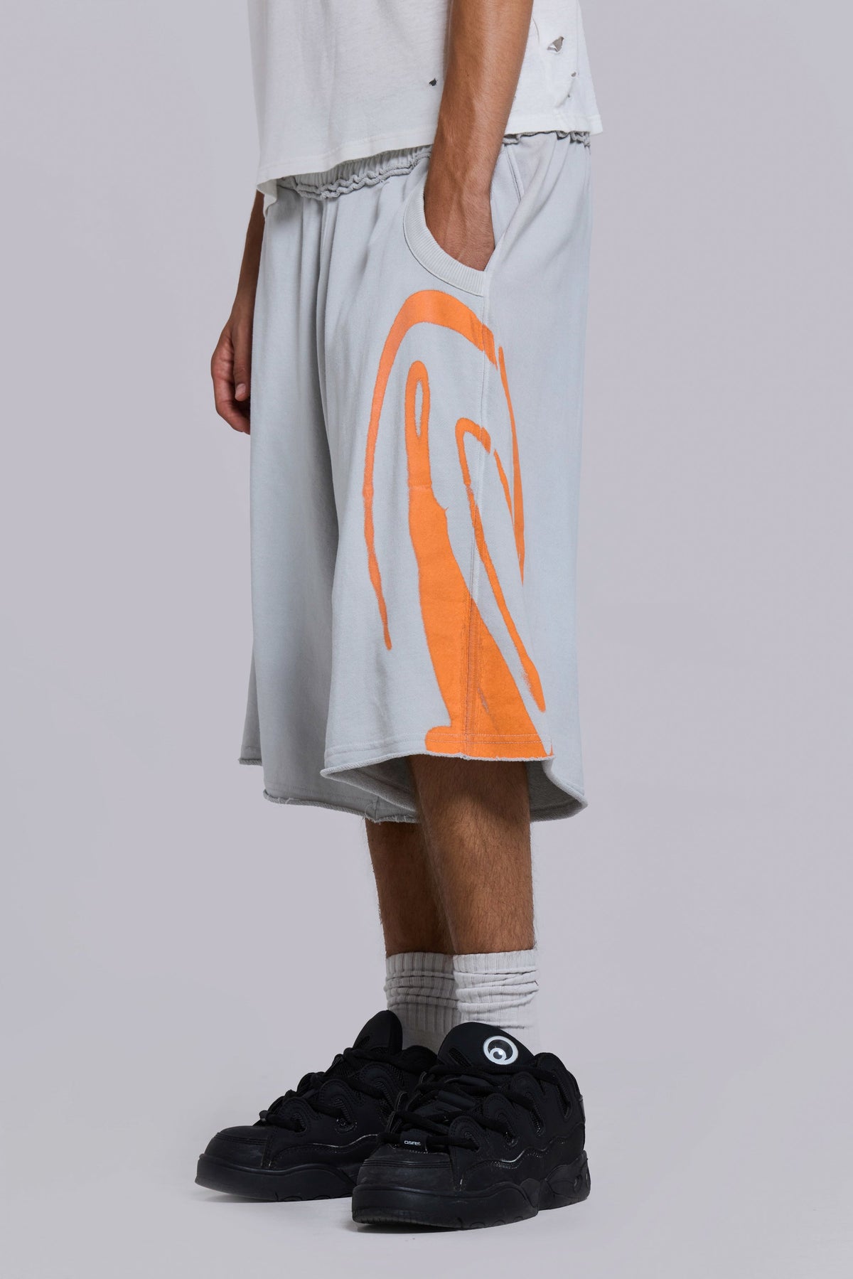 Shorts de chándal Divine Monster aerógrafos grises