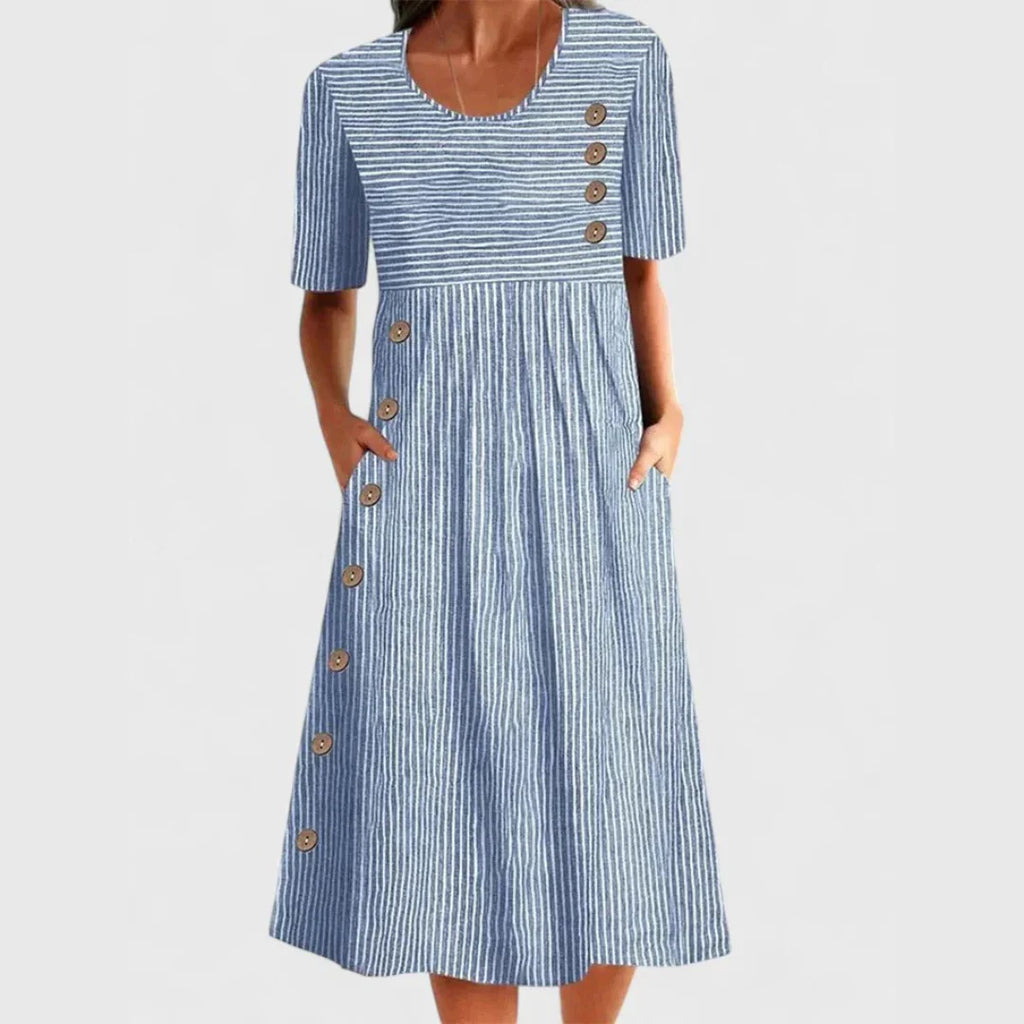 Sienna | Vestido midi de rayas transpirable