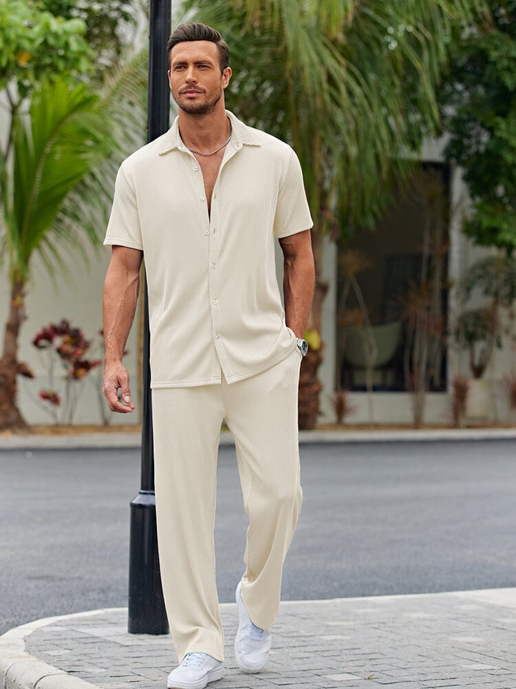 Malibu | Elegante conjunto de dos piezas a rayas de corte holgado