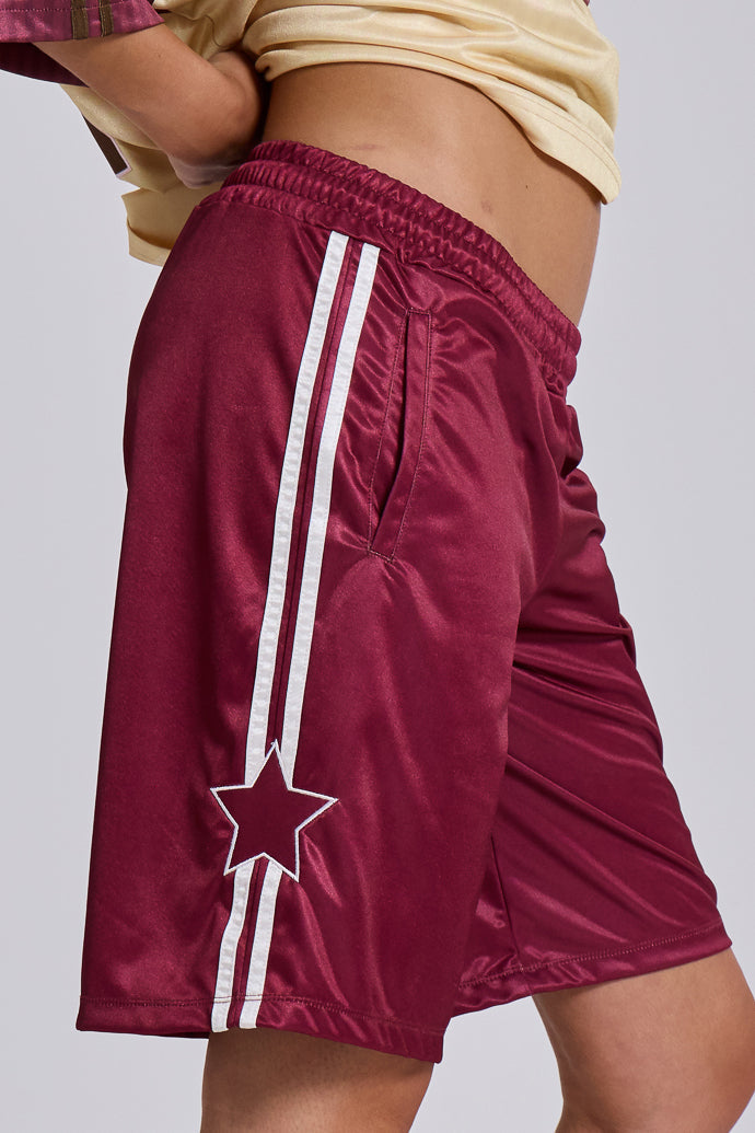 Shorts de fútbol Alyx largos burdeos