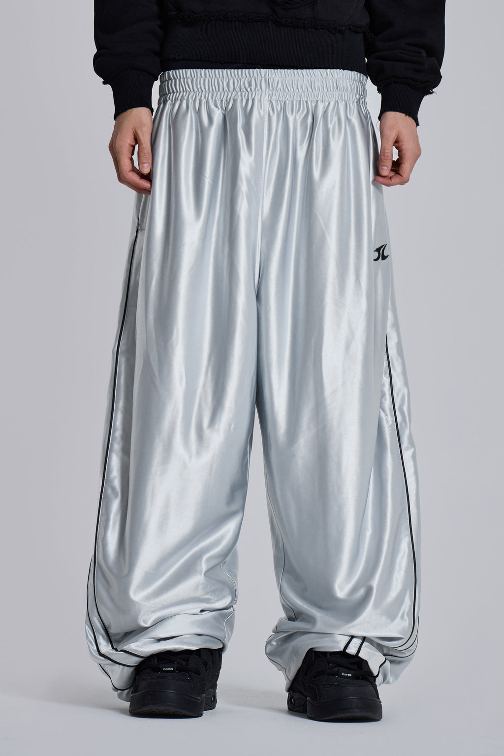 Silver Metallic Vapor Joggers