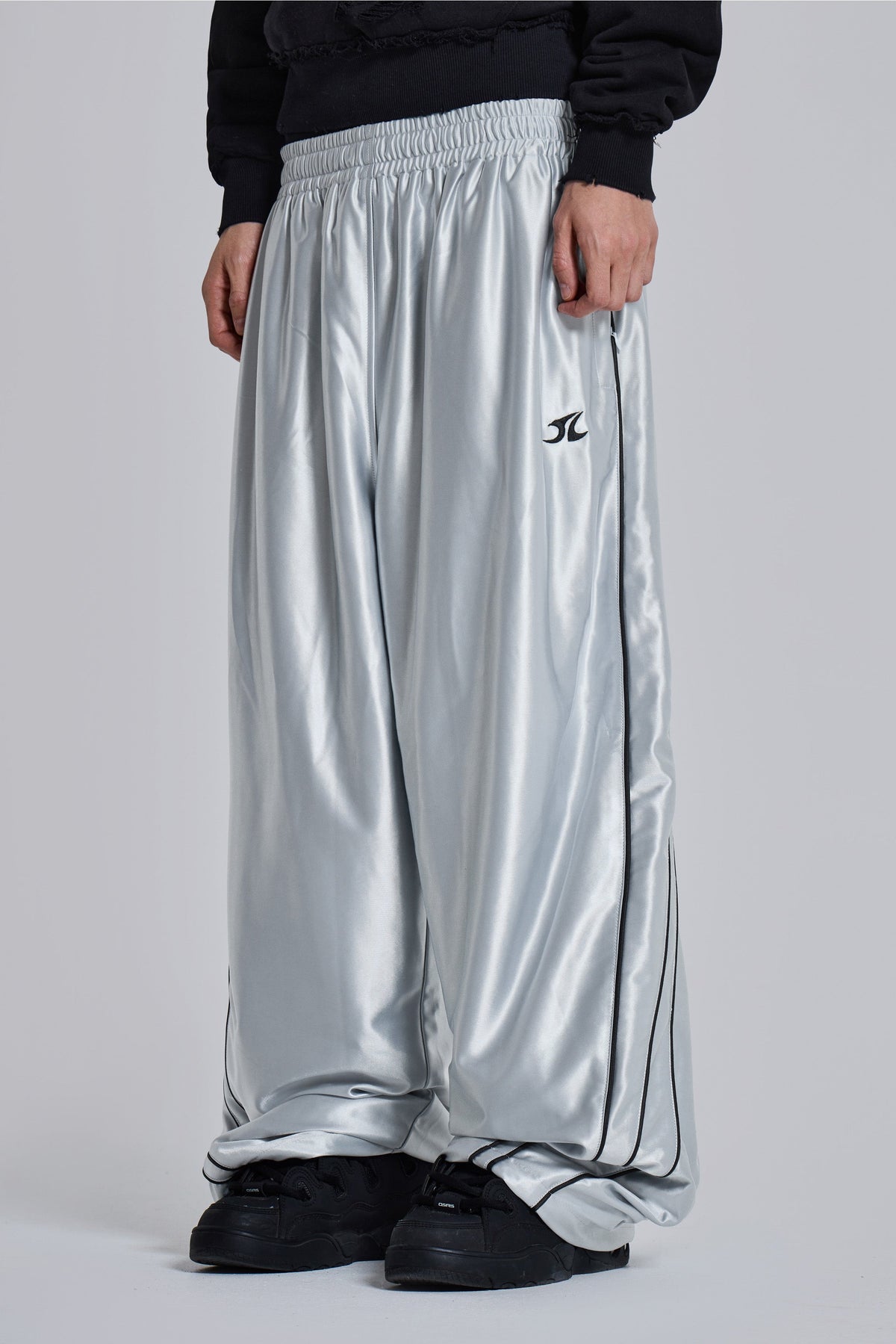 Silver Metallic Vapor Joggers