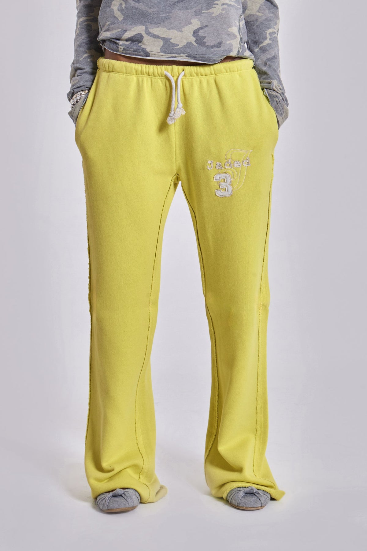 Cleo Slouchy Bootcut Jogger in Neon