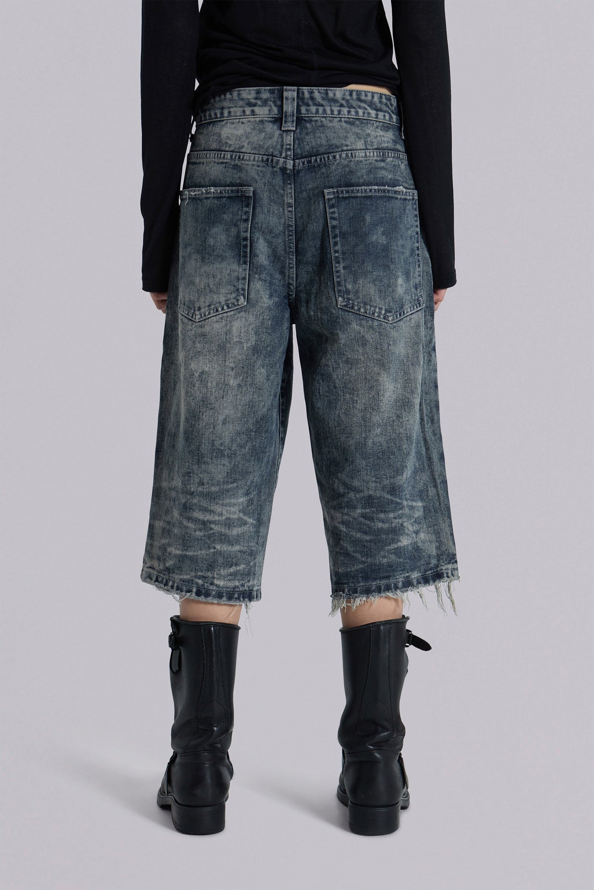 Bermudas vaqueras Nia Slim Leg desgastadas