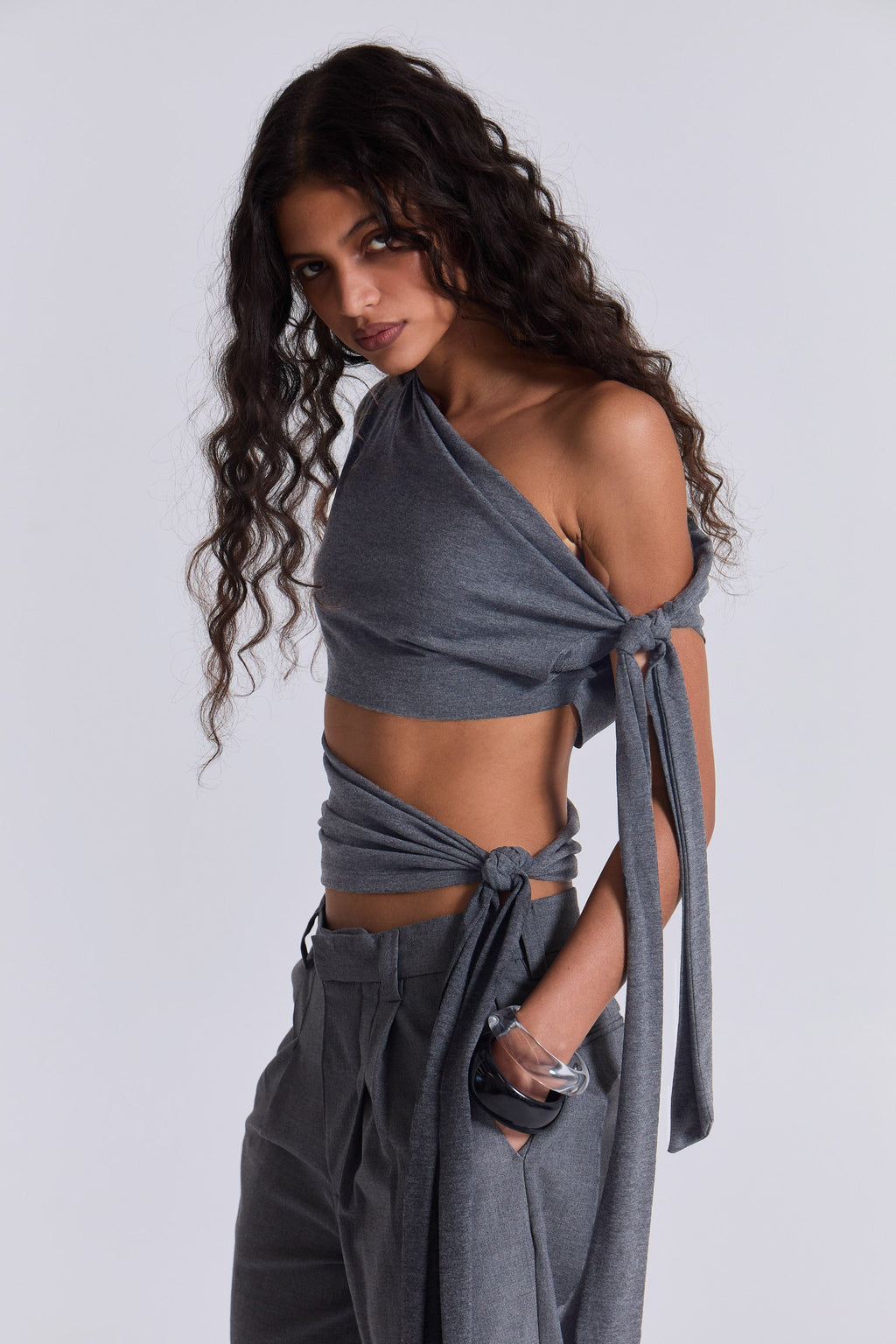Mena Asymmetric Top in Grey