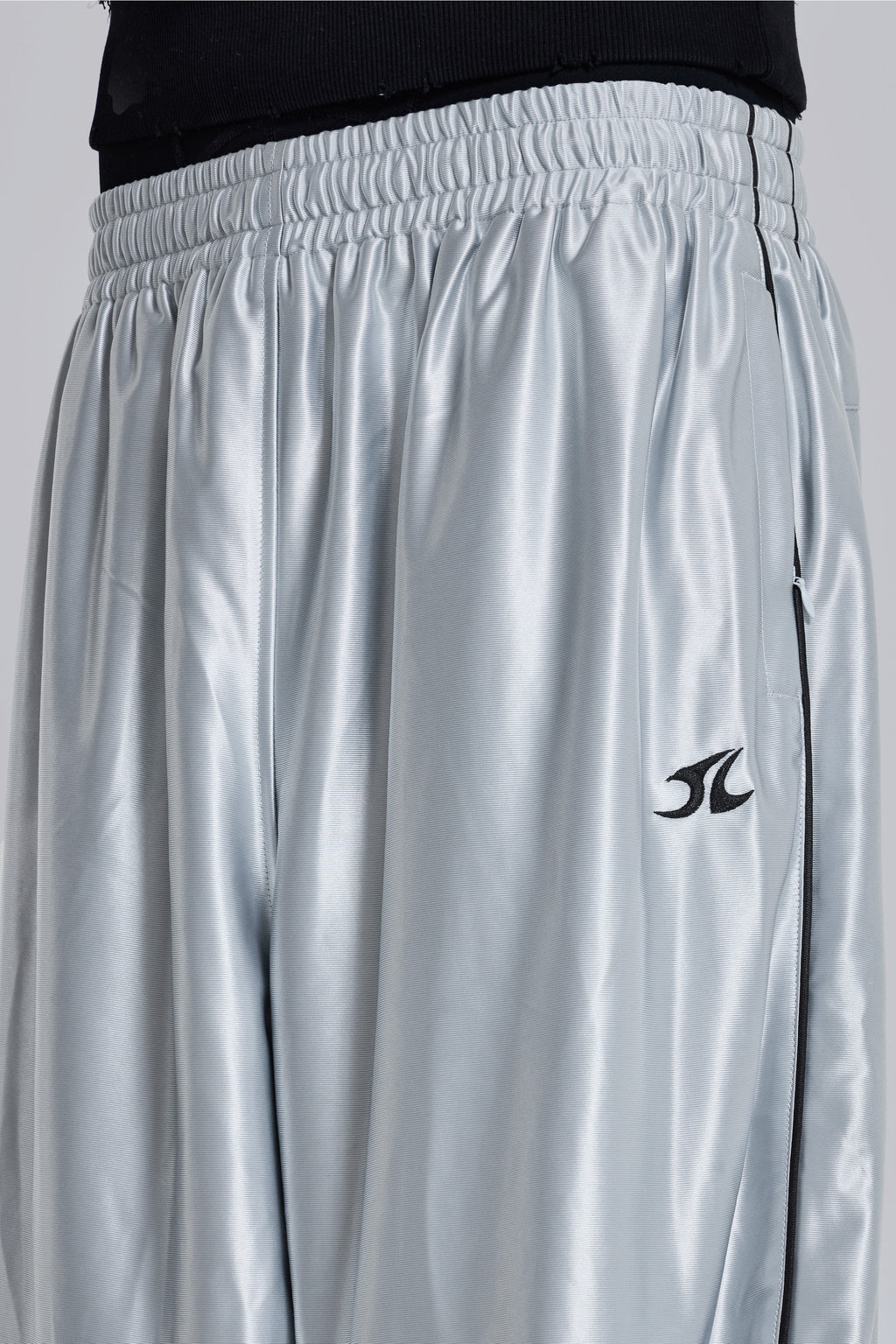 Silver Metallic Vapor Joggers