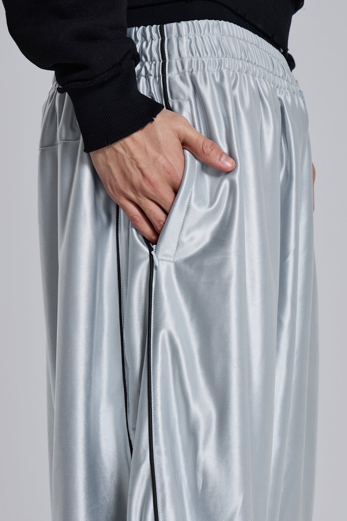 Silver Metallic Vapor Joggers