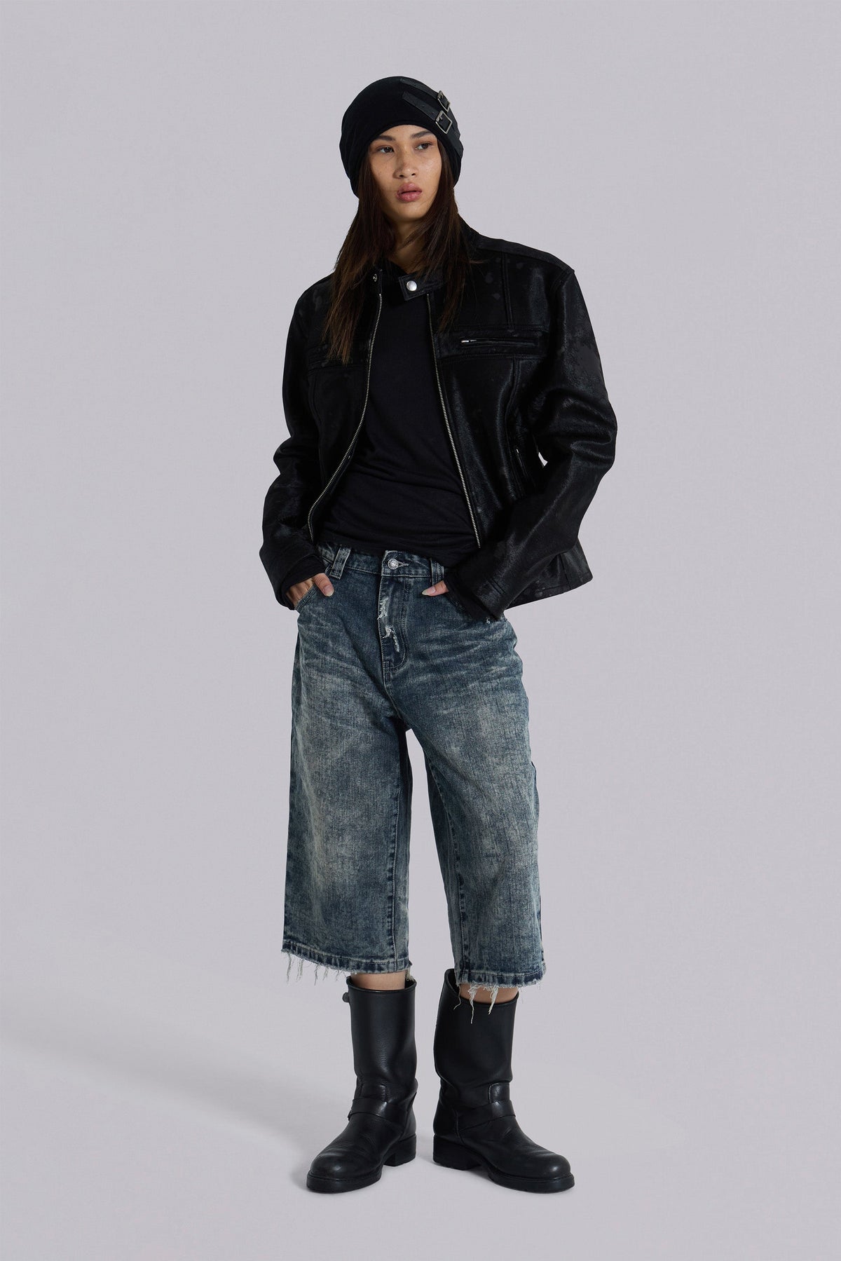 Bermudas vaqueras Nia Slim Leg desgastadas