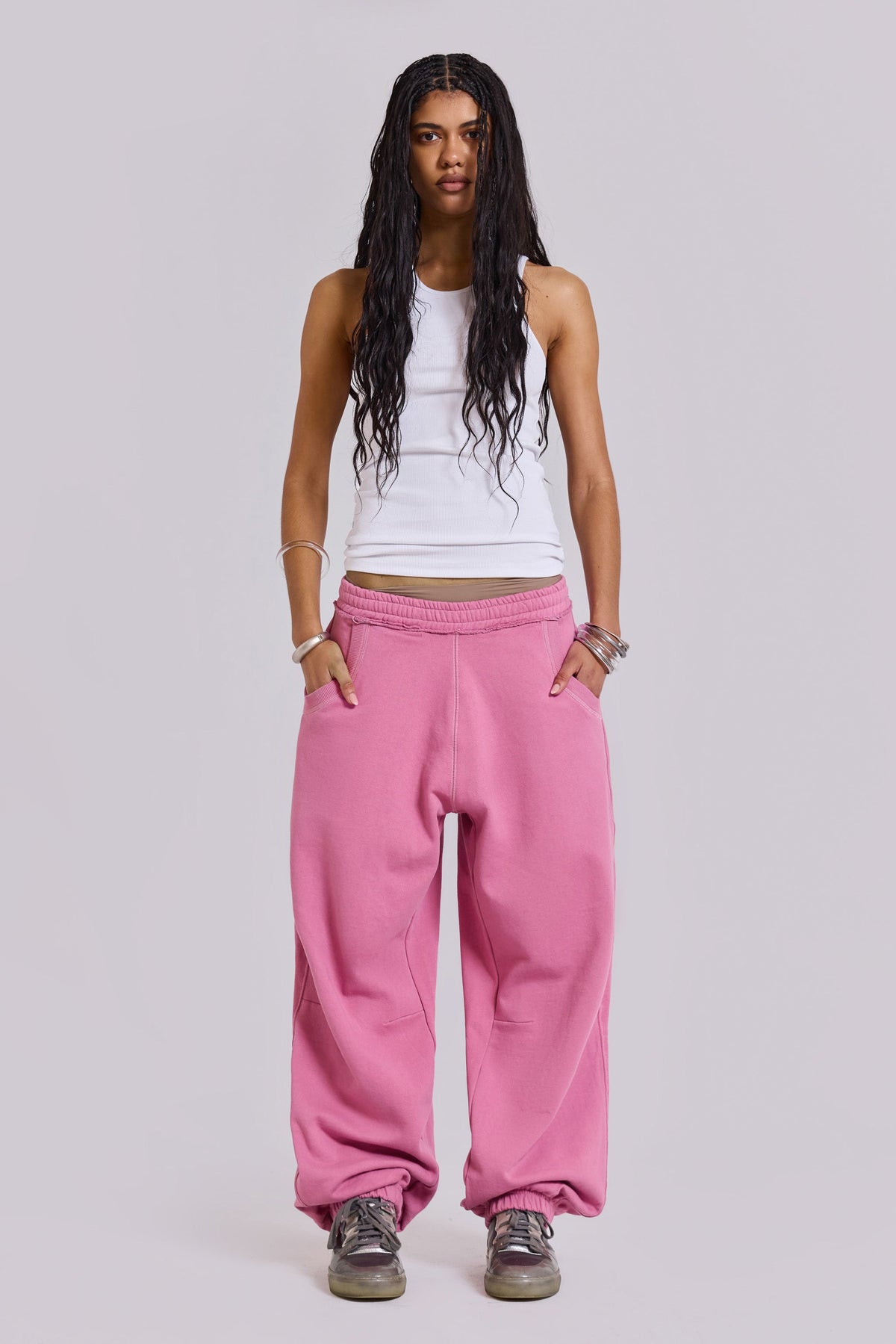 Pink Baggy Cuffed Monster Joggers