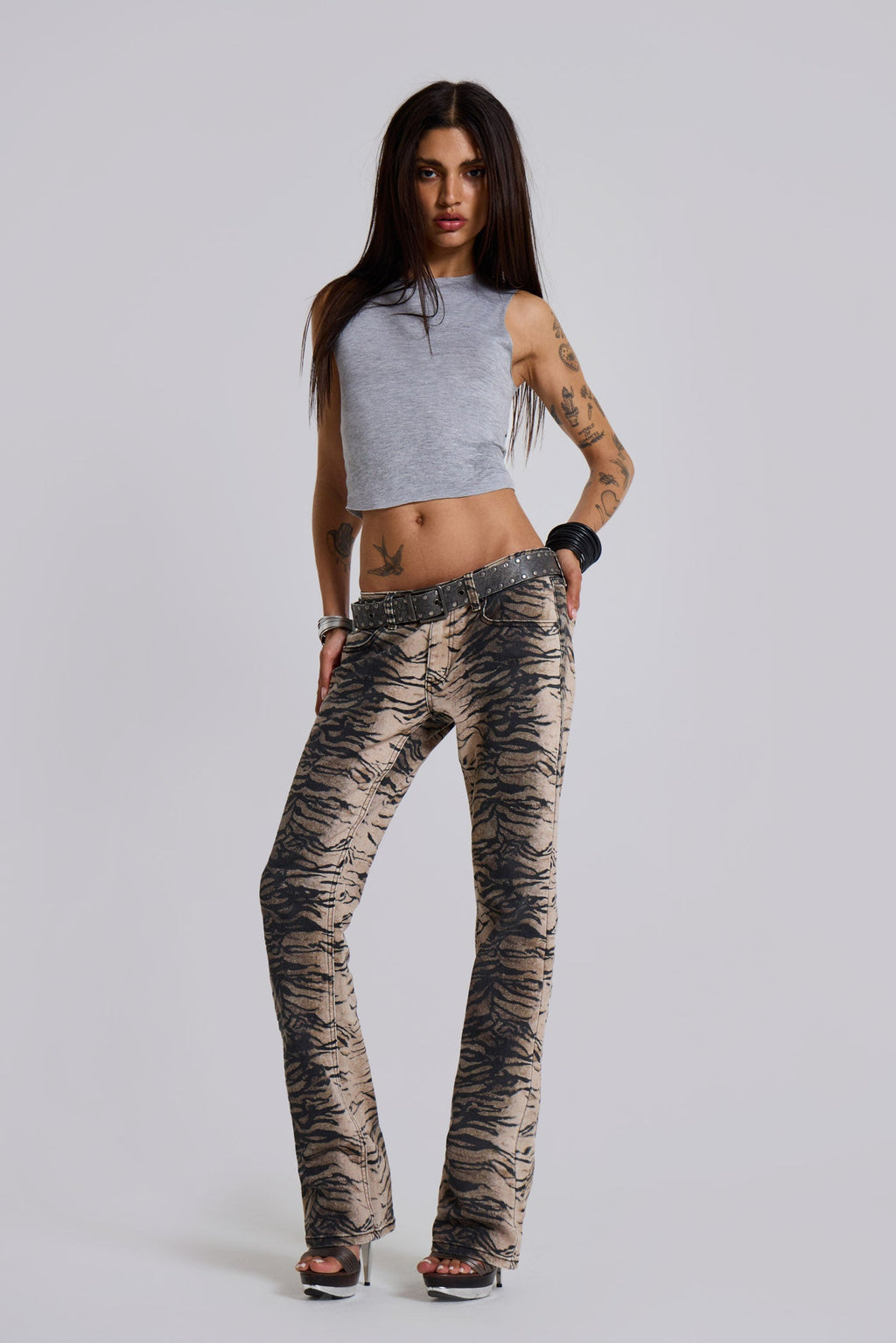 Back Bra Illusion Print Tank