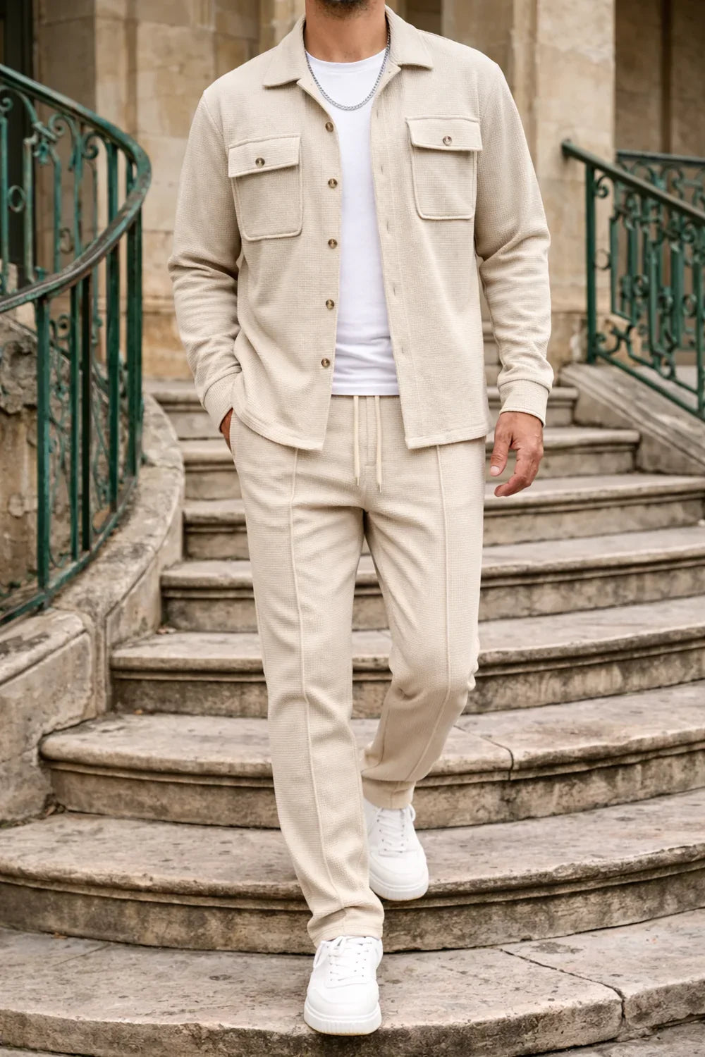 Nerio | Elegante conjunto texturizado de dos piezas