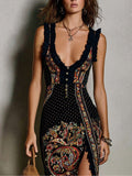 Bohemia | Vestido largo estampado con escote en V