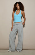 Pantalones deportivos holgados de felpa ultrasuave con ribete en contraste