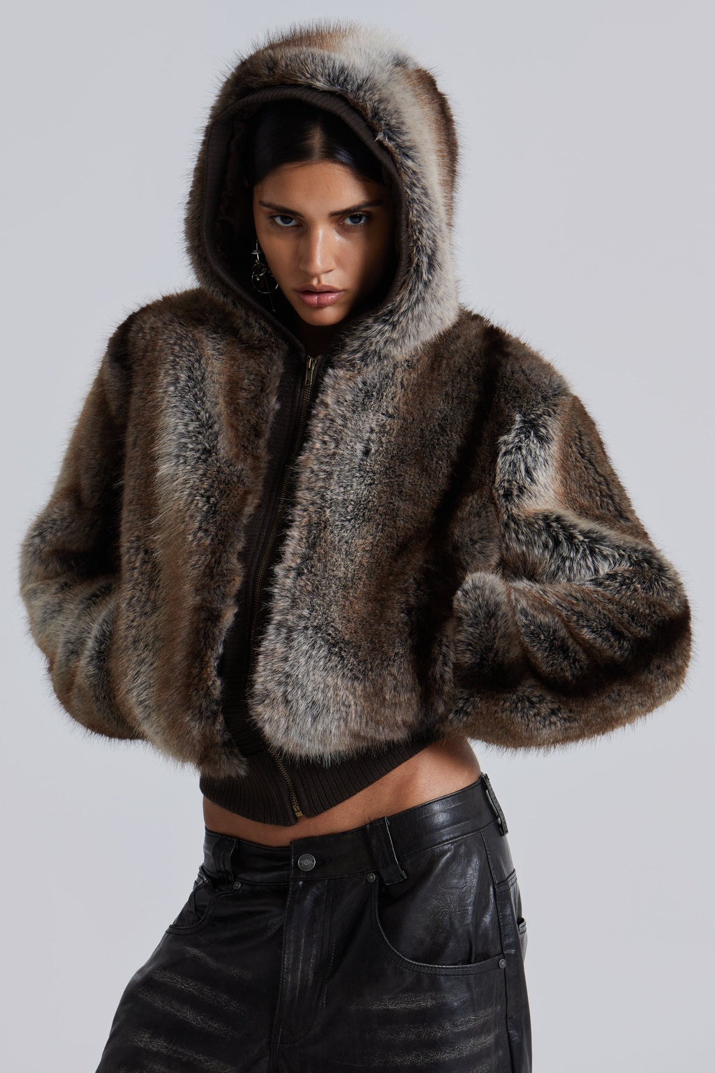 Chaqueta Bear de pelo sintético con capucha