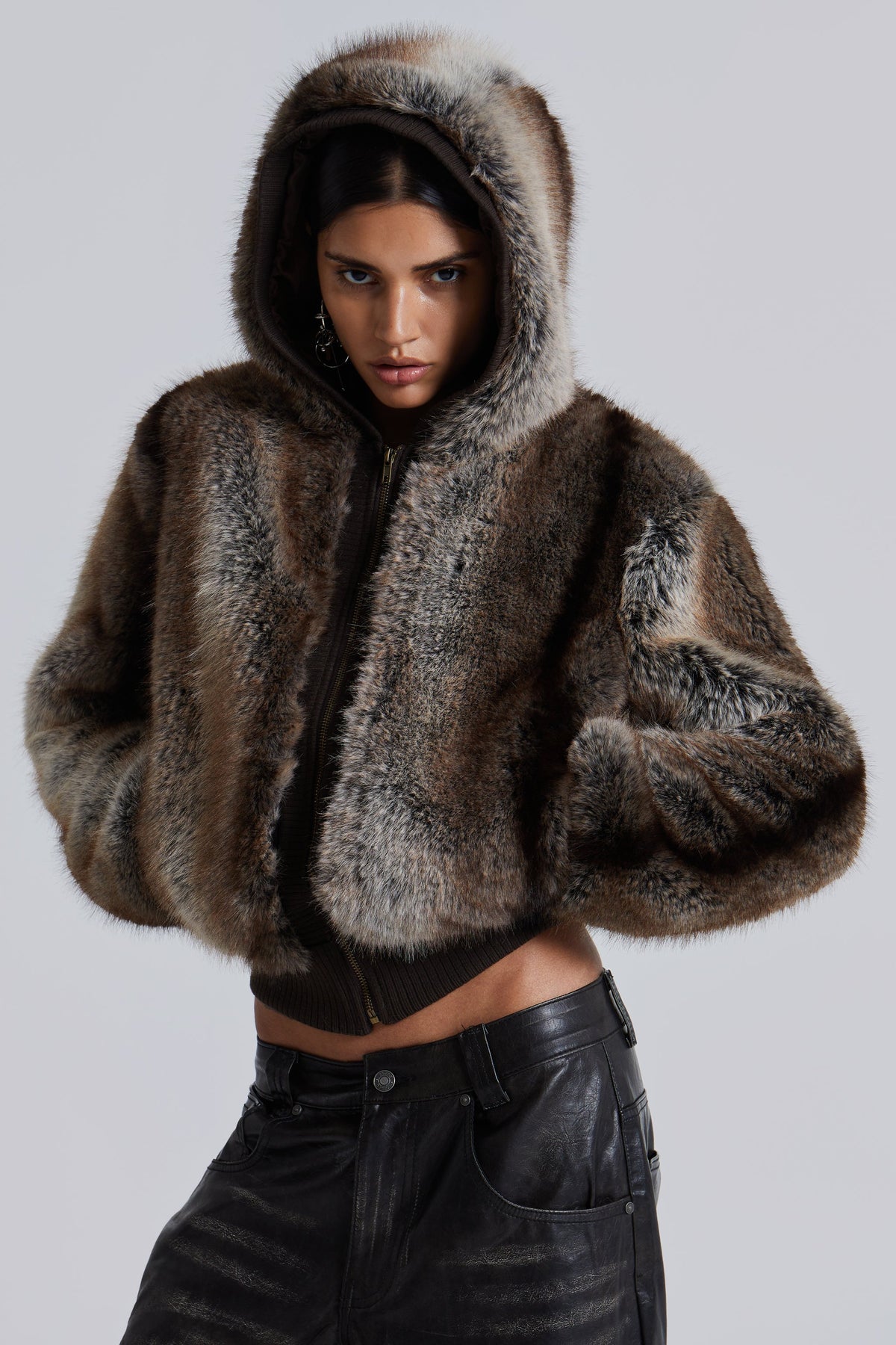 Chaqueta Bear de pelo sintético con capucha