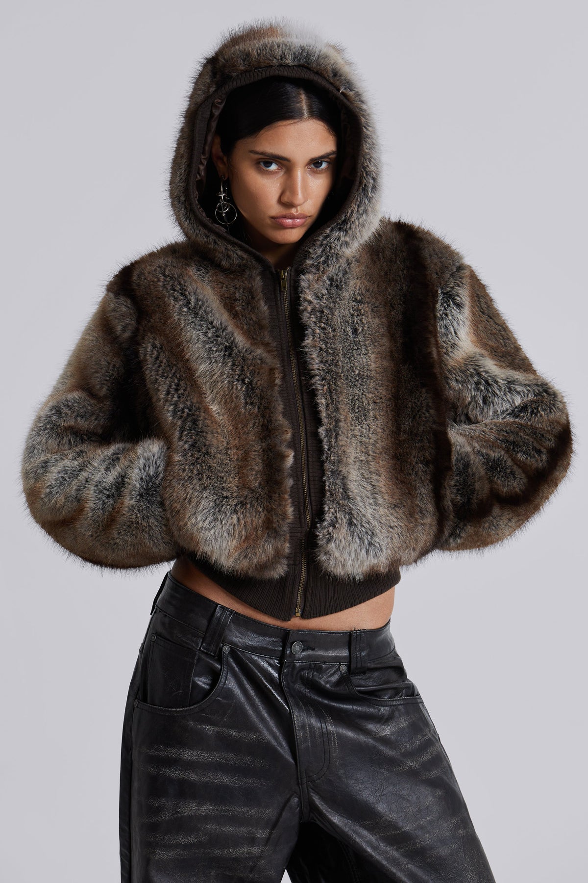 Chaqueta Bear de pelo sintético con capucha