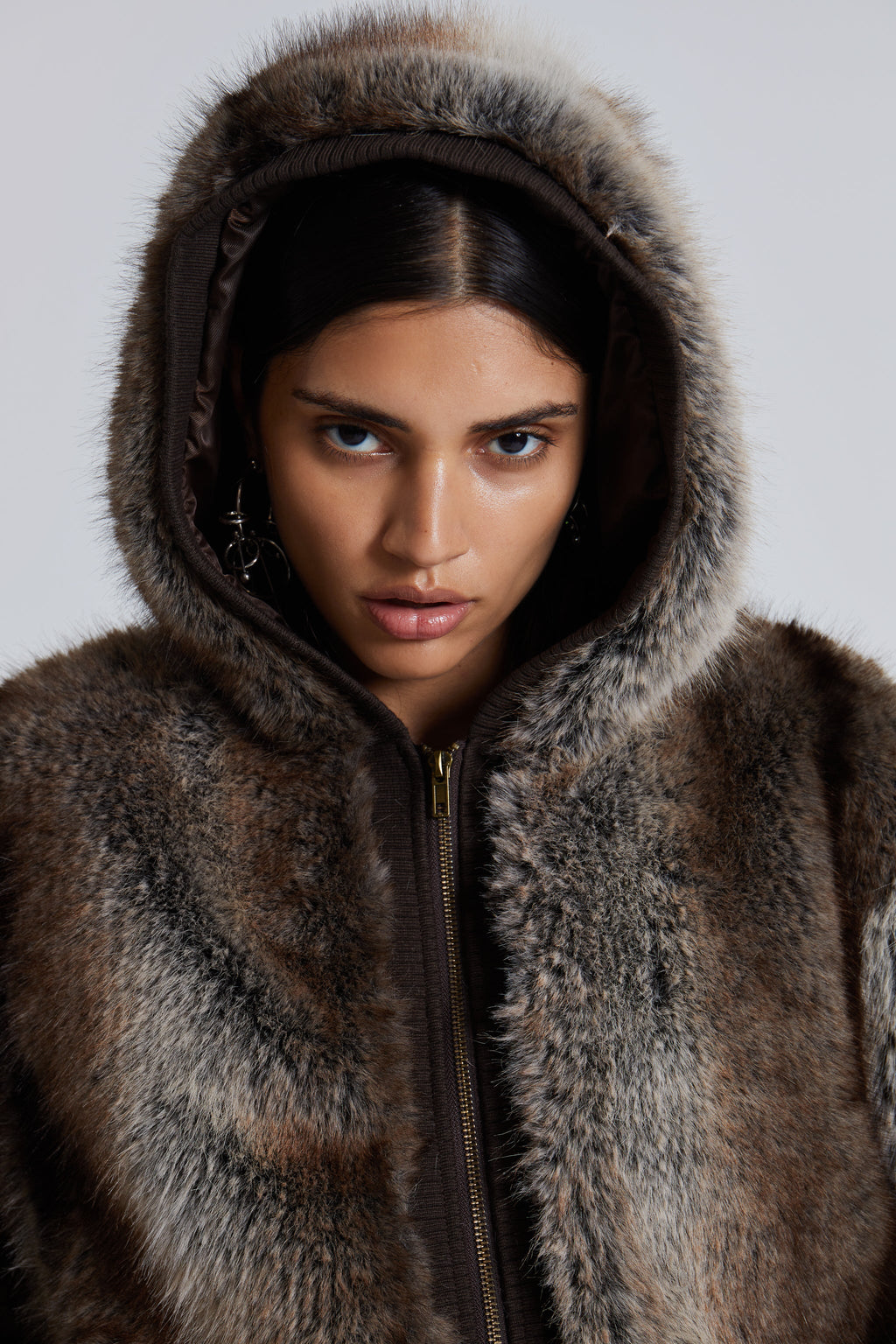 Chaqueta Bear de pelo sintético con capucha
