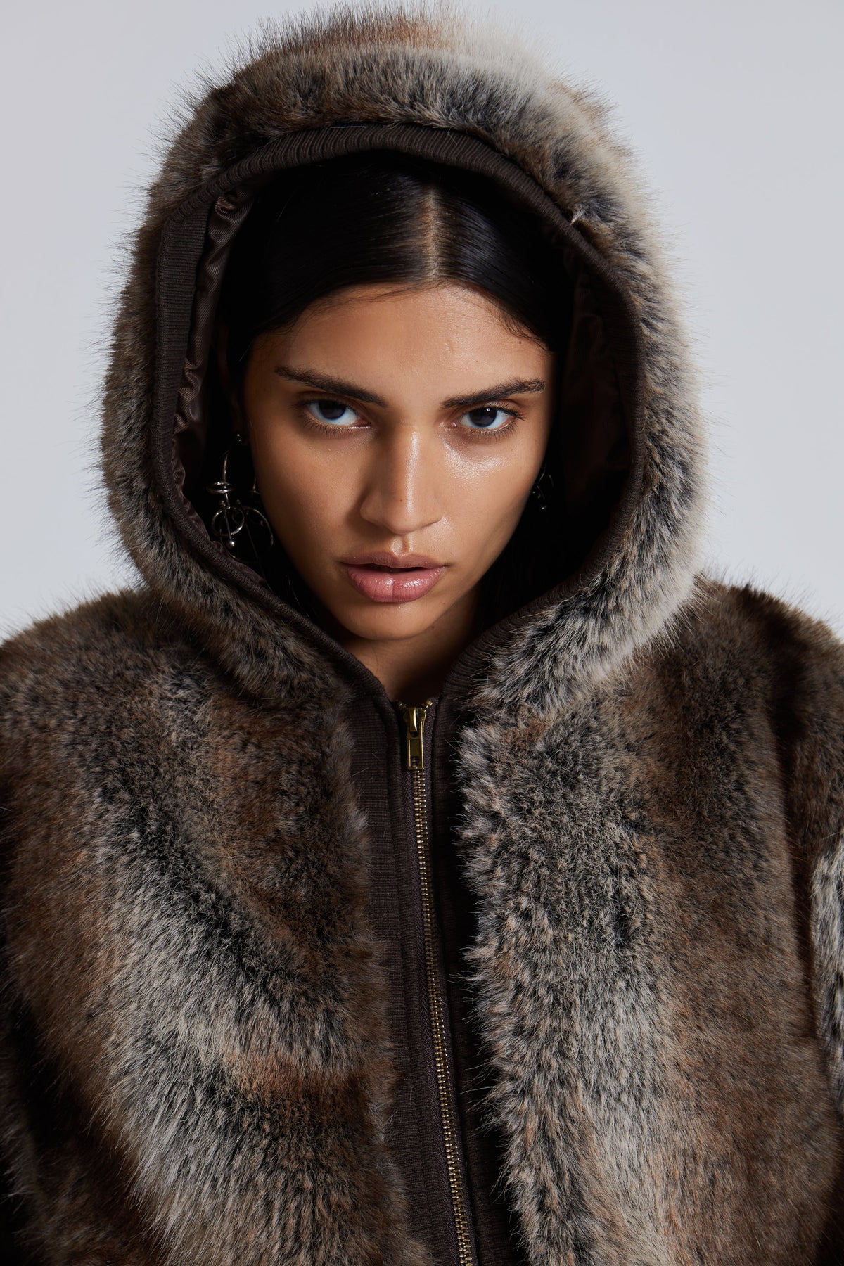Chaqueta Bear de pelo sintético con capucha