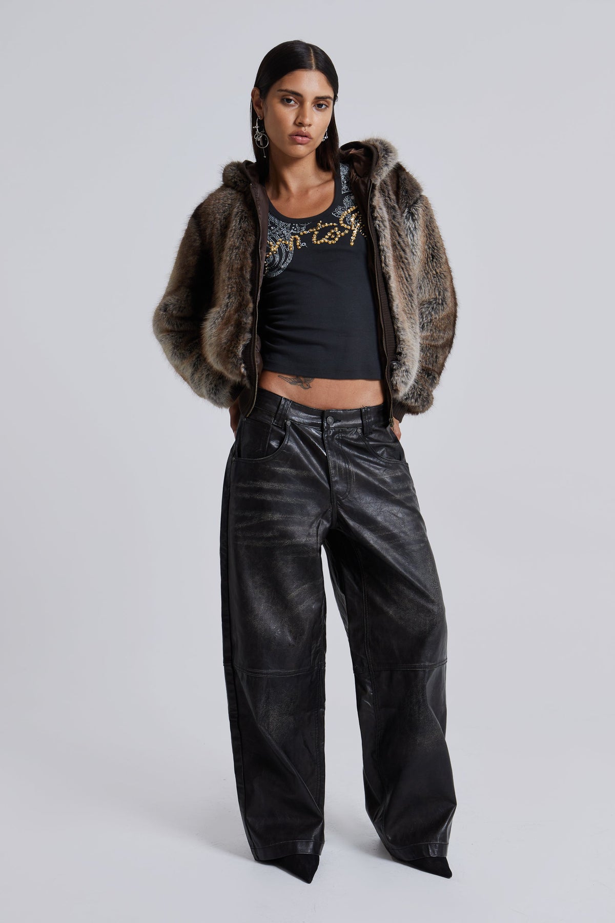 Chaqueta Bear de pelo sintético con capucha