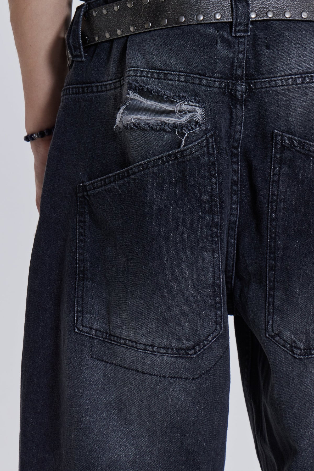 Washed Black Busted Colossus Baggy Jeans
