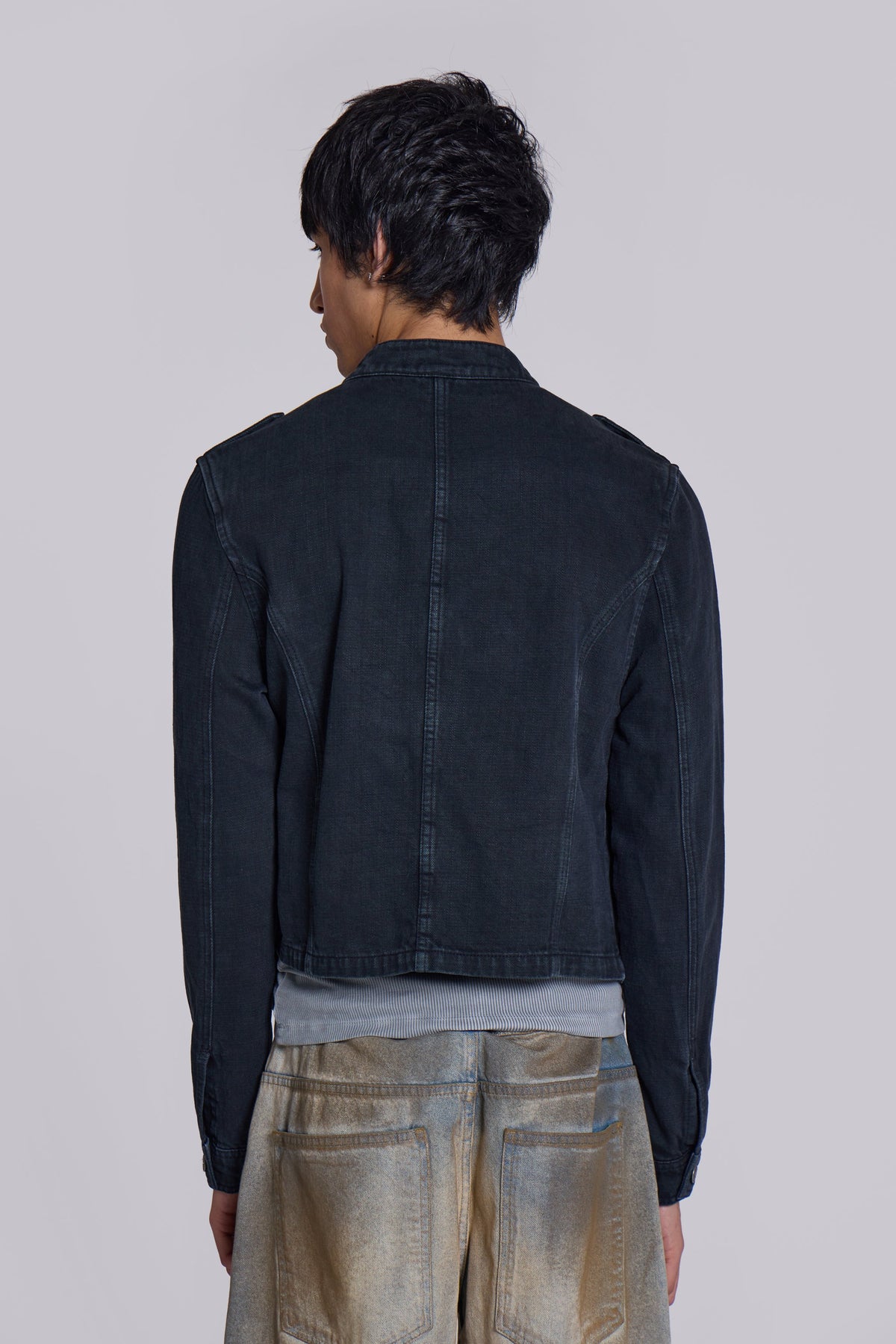 Rebel Military Jacket in Washed Black