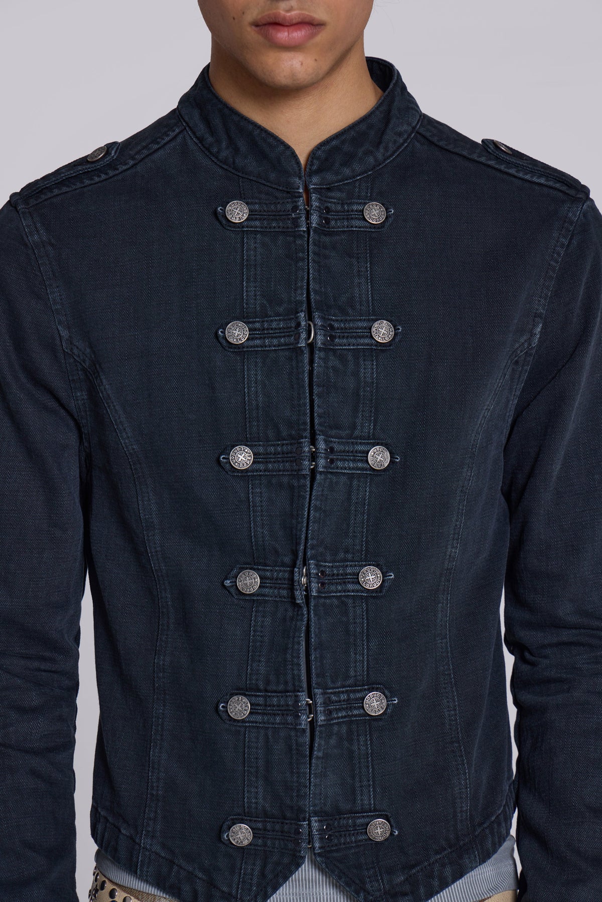 Rebel Military Jacket in Washed Black