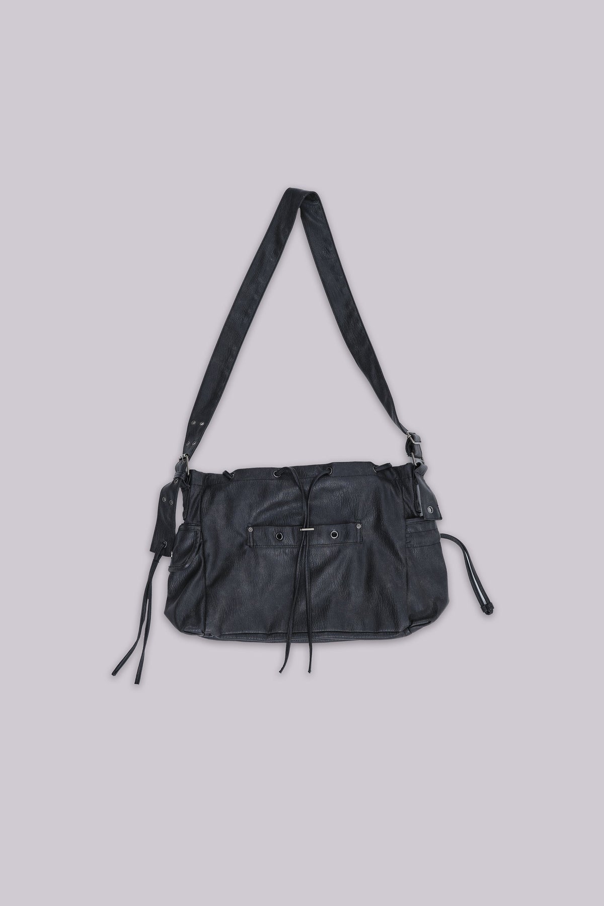 Faux Leather Utility Satchel