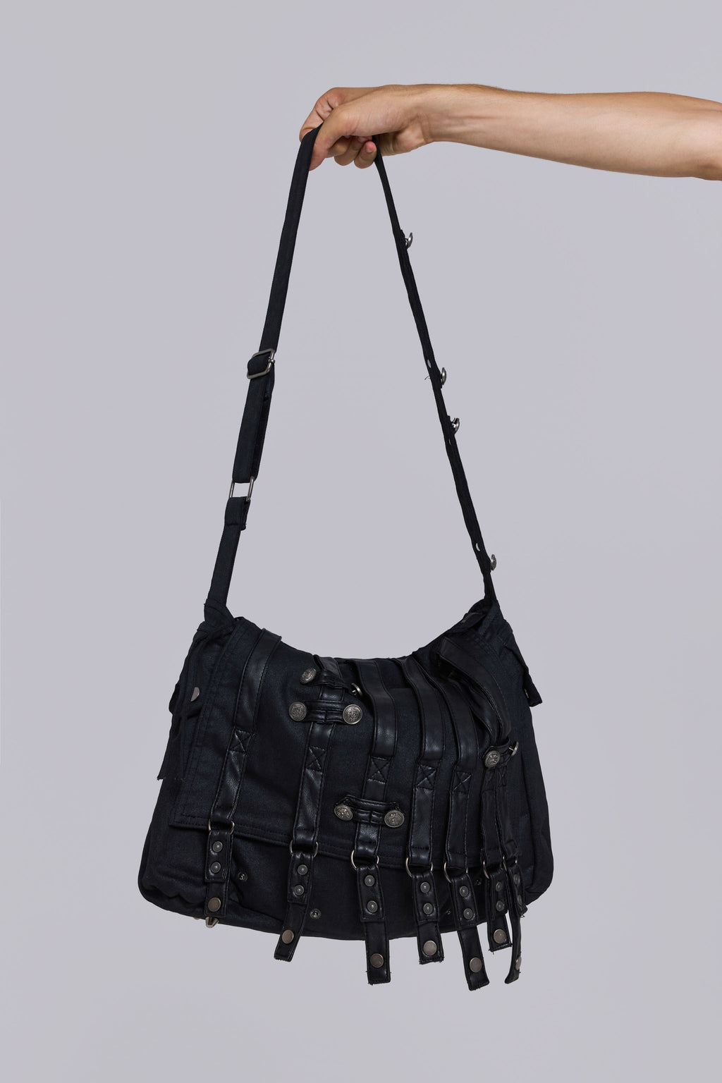 Drummer Coated Denim Satchel Bag