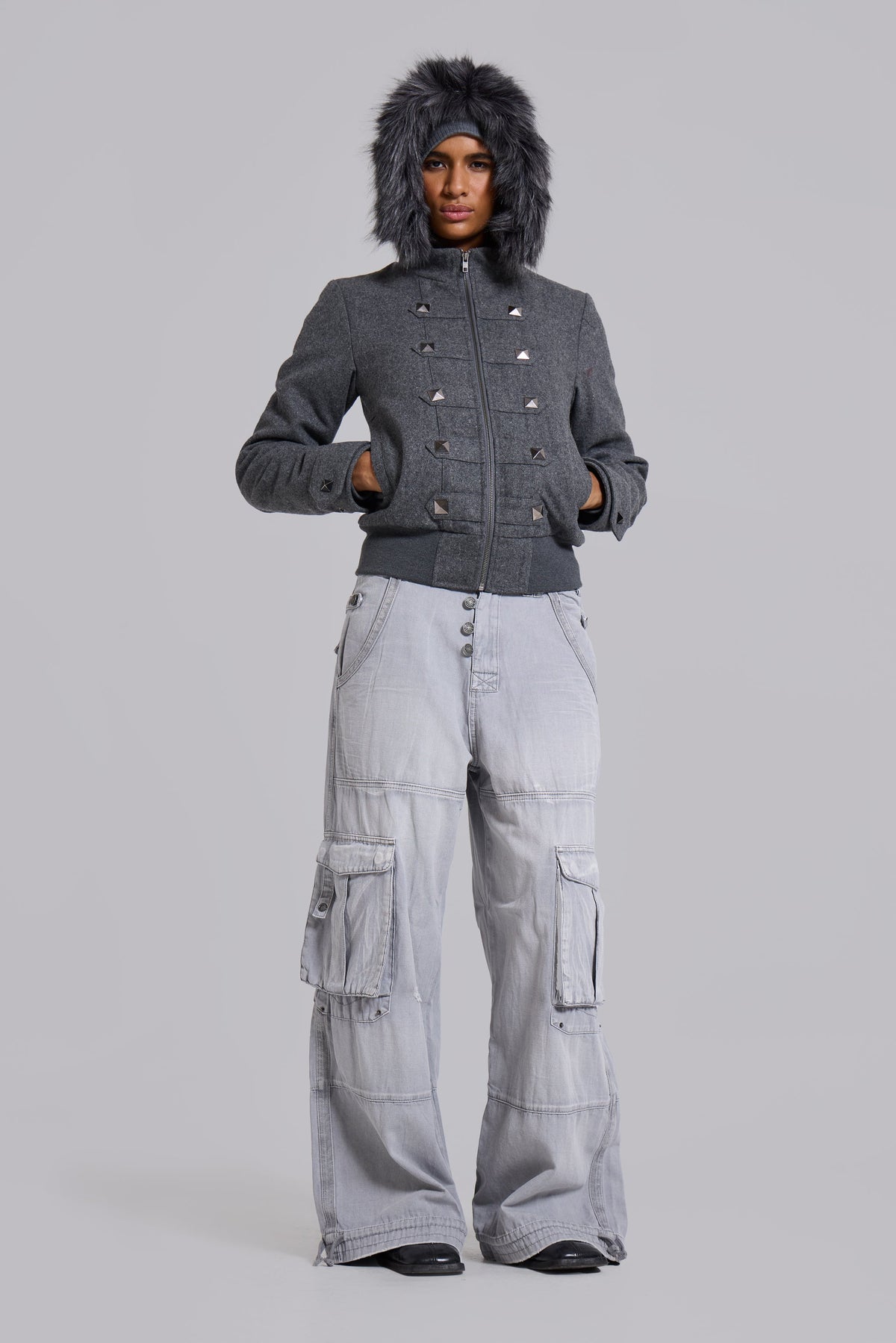 Pantalón cargo Decoy lavado gris